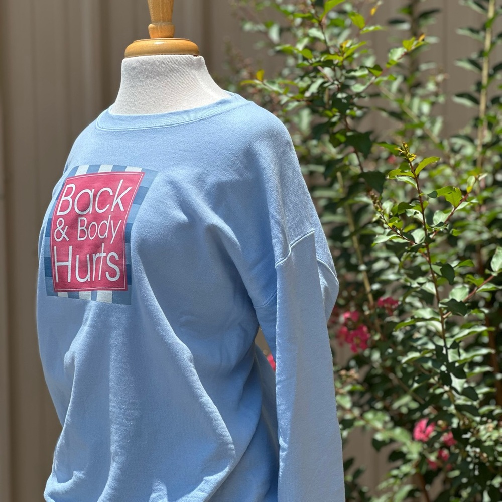Casual Blue Crew Neck Sweatshirt
